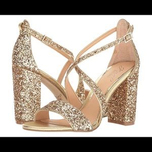 NEW Jewel Badgley Mischka Gold 7.5 heels!